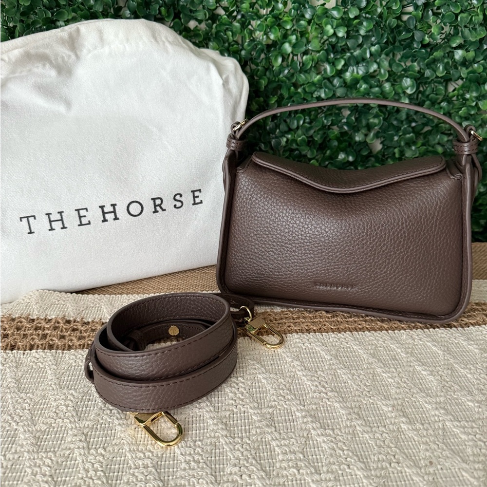 The Horse Mini Clementine Bag Charcoal Gold Hardware